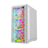 Twisted Minds Killstreak ATX Mid Tower Gaming Computer Case for PC, Front & Rear 12CM ARGB fans with Dust Filter, USB 3.0, Type C - Sync with Motherboard, Tempered Glass Side Panel - White - TM188-11-W